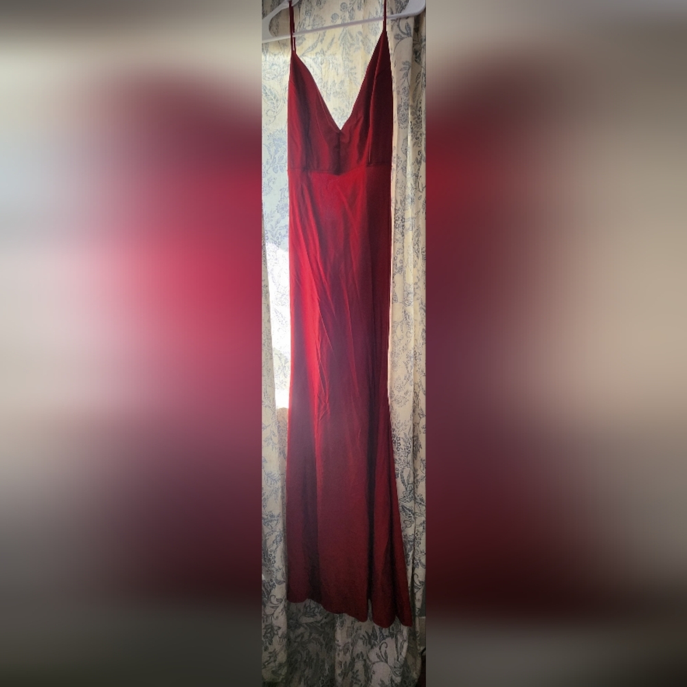 Long red dress